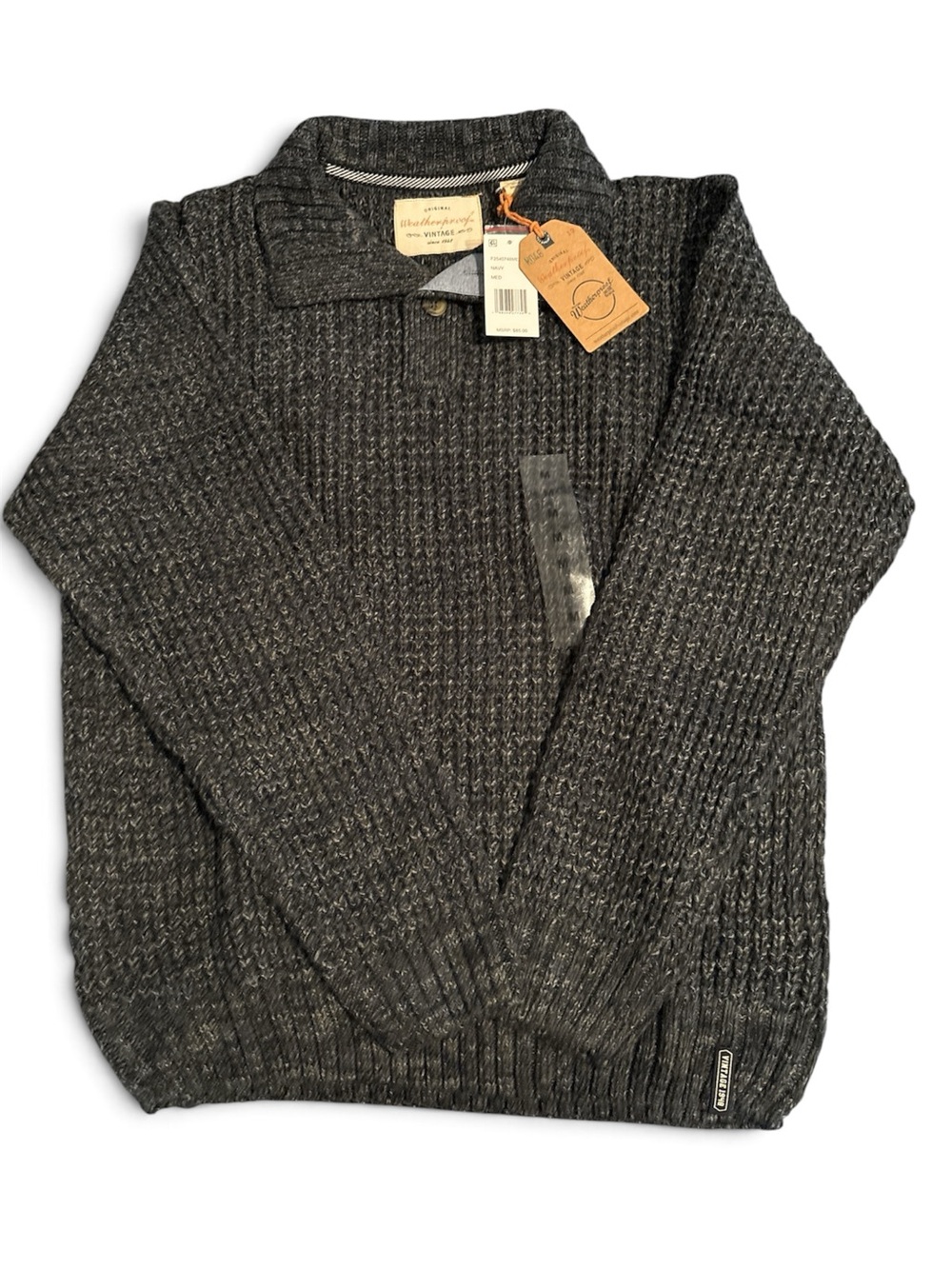 Weatherproof Men's Charcoal Crewneck Knit Sweater